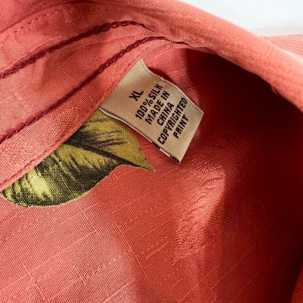 Tommy Bahama Silk Hawaiian Button Up Shirt Mens XL Pink Floral Short Sleeves - Picture 6 of 8